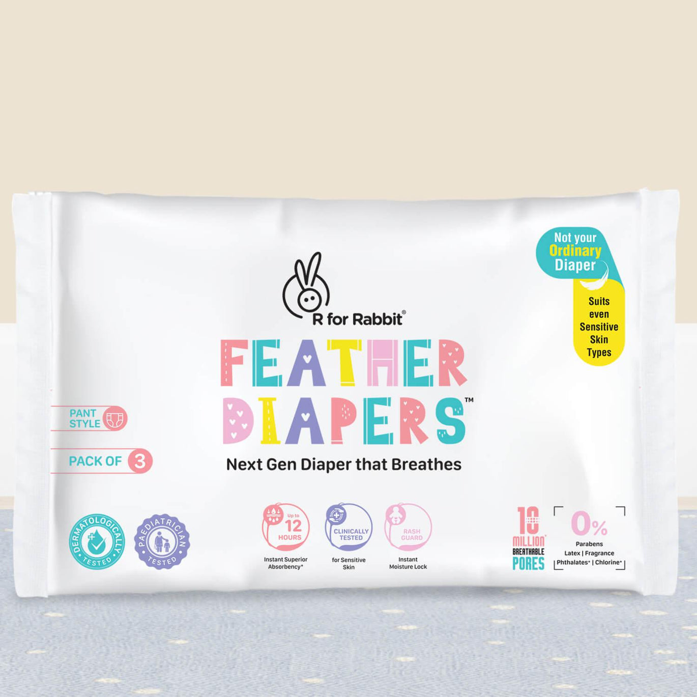 R for Rabbit Feather Diaper Pants Size- XXL