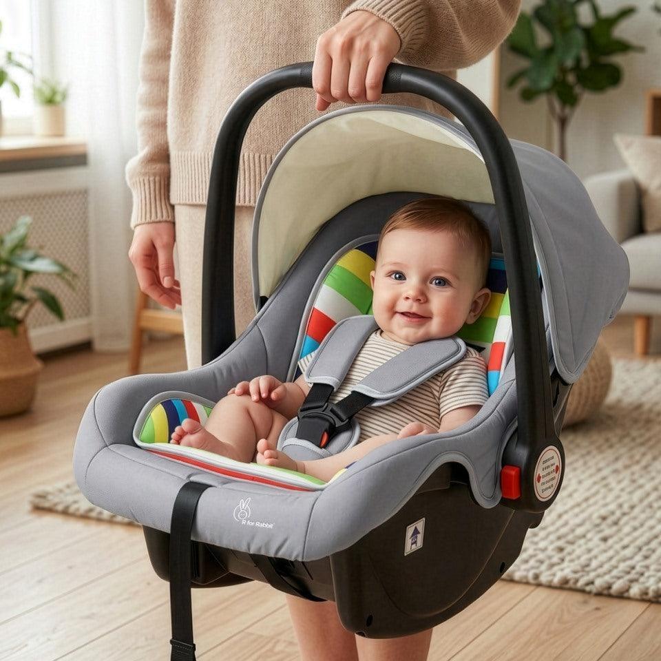 Picaboo 4 In 1 Multipurpose Baby Carry Cot Cum Car Seat With Safety Belt - Rainbow