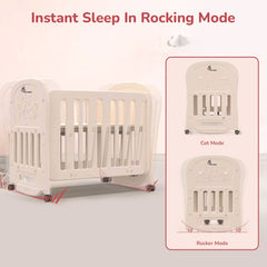 Dream N Play Baby Cot 2-in-1 Multipurpose Converted From Cot into a Rocking Cot