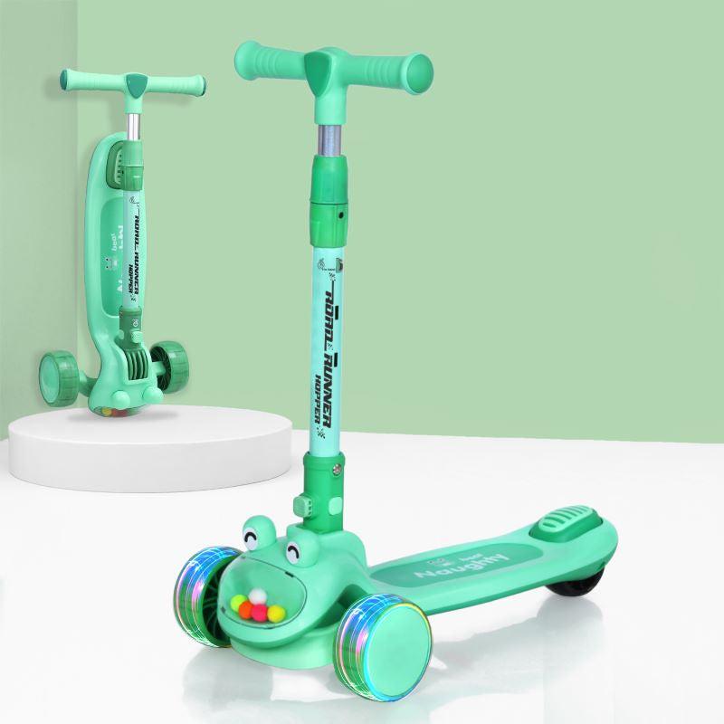 Road Runner Hopper Scooter For Kids With PU LED Wheels - Green