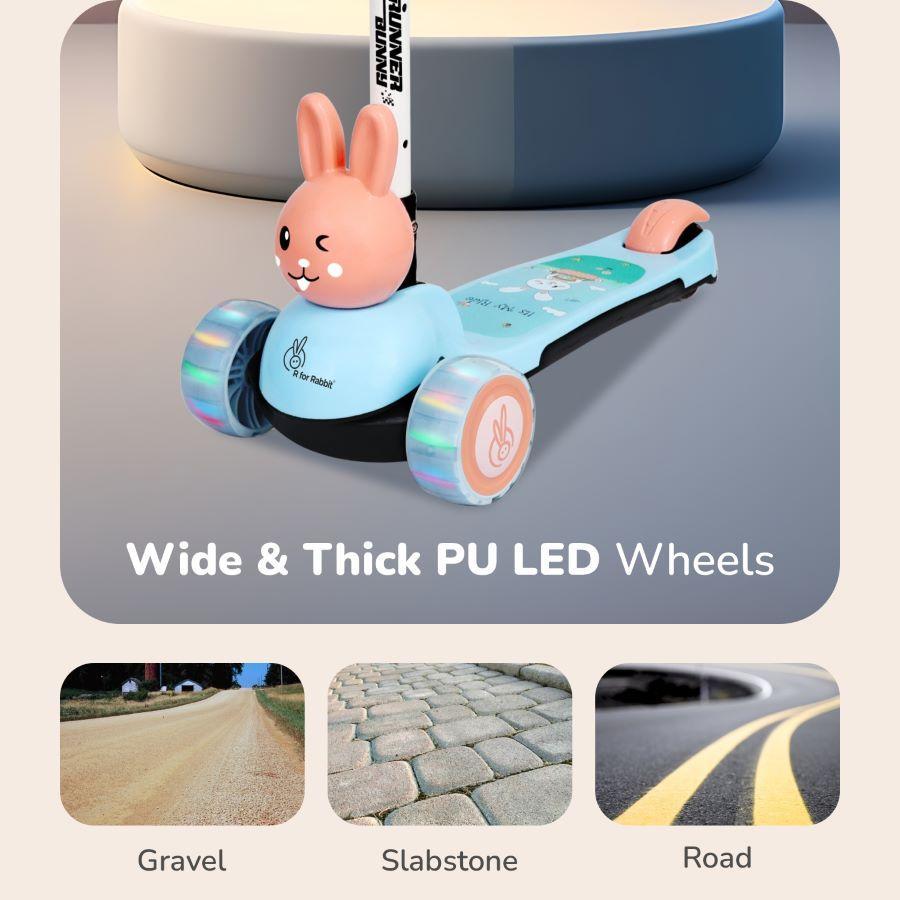 Road Runner Bunny Scooter For Kids With PU LED Wheels - R for Rabbit