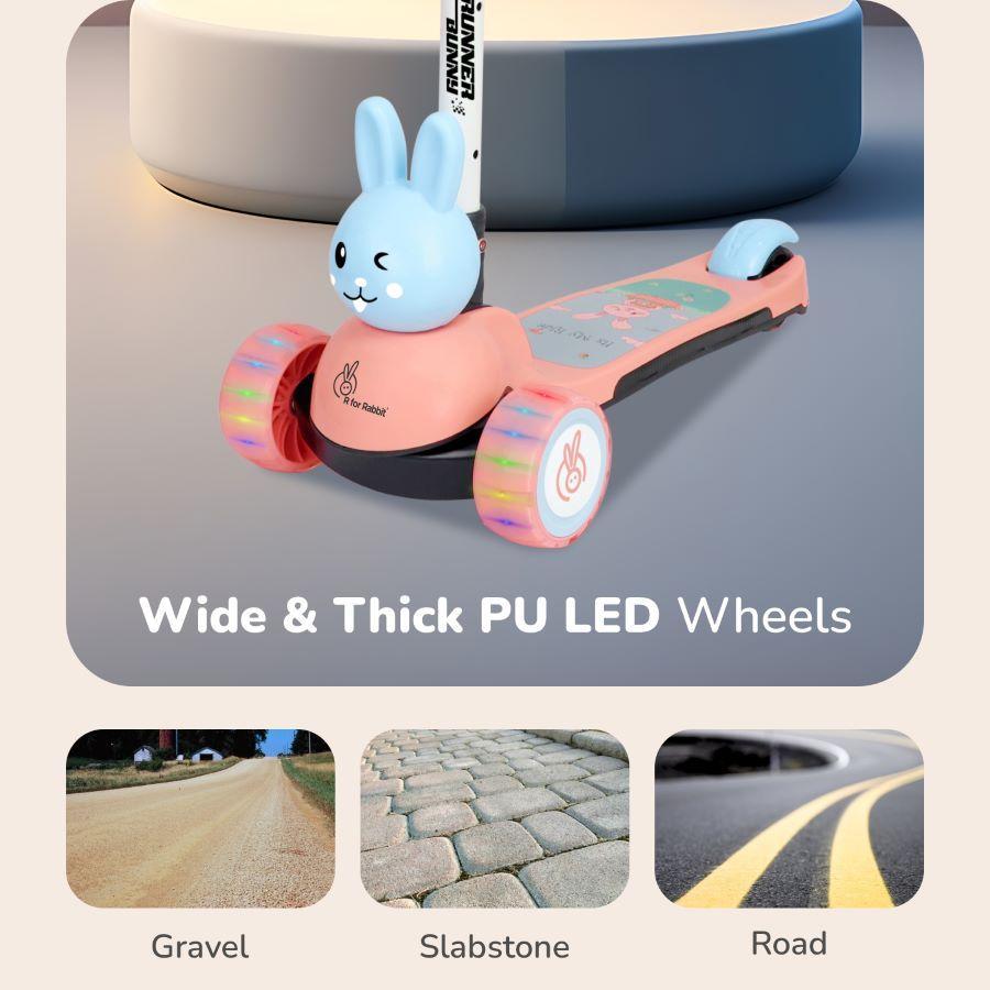 Road Runner Bunny Scooter For Kids With PU LED Wheels - R for Rabbit