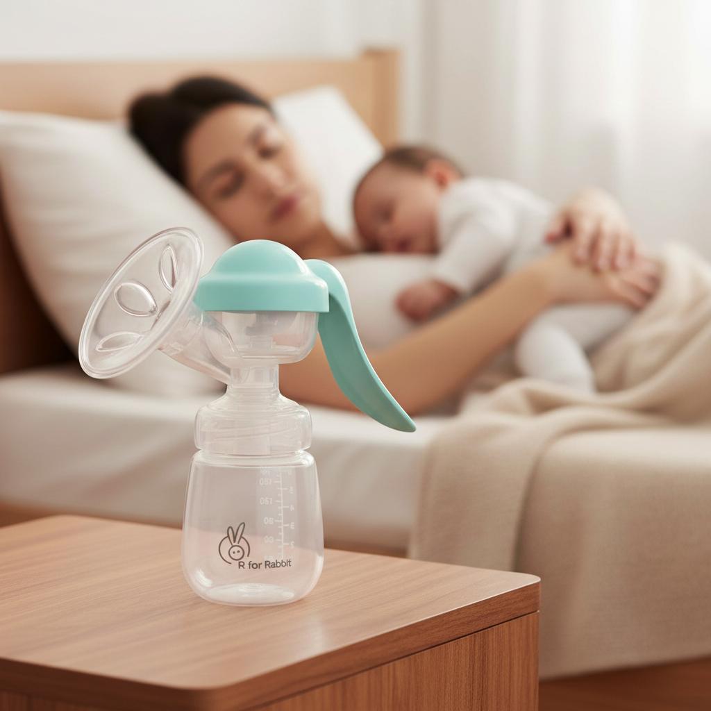 First Feed Cozy Manual Feeding Breast Pump With 2 Suction Level Adjustment - Sea Green