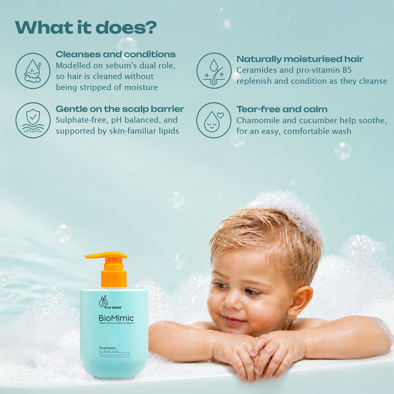 BioMimic Baby Shampoo - Sulphate Free, Tear Free, With Ceramides 200ml