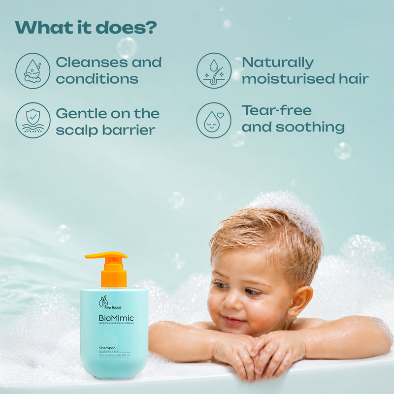 BioMimic Baby Shampoo - Sulphate Free, Tear Free, With Ceramides 200ml