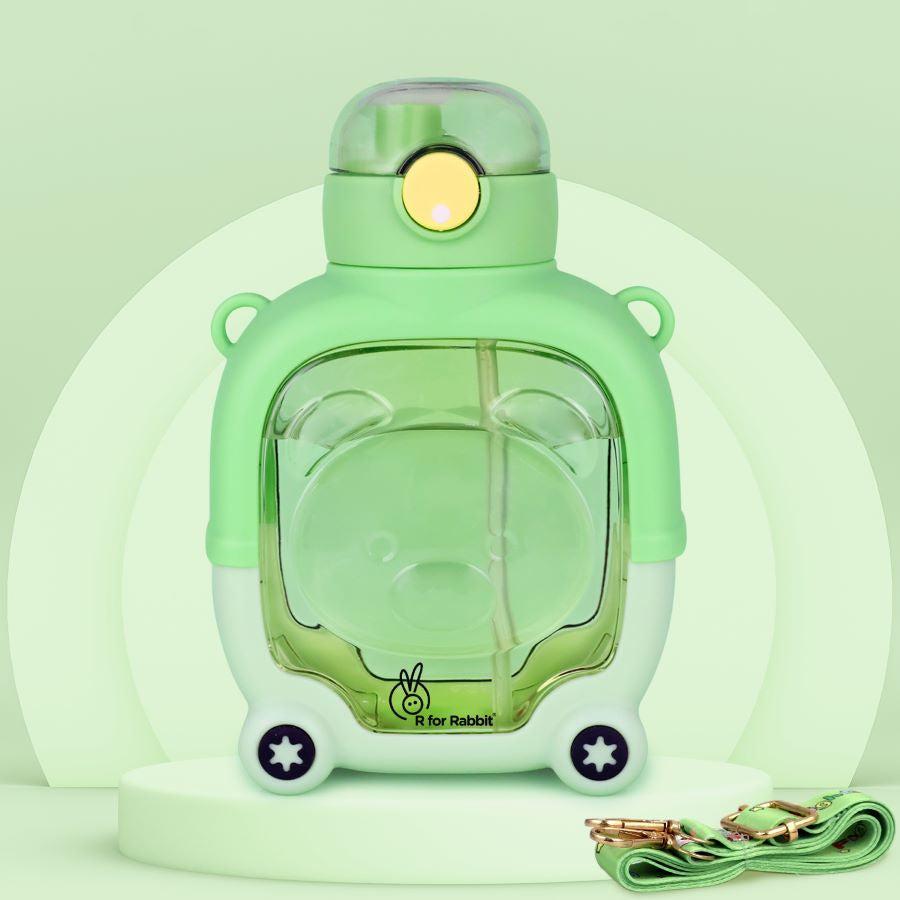 Tritan Baloo Straw Sipper Bottle 1000ml BPA free Tritan Material with Silicone Straw - Green