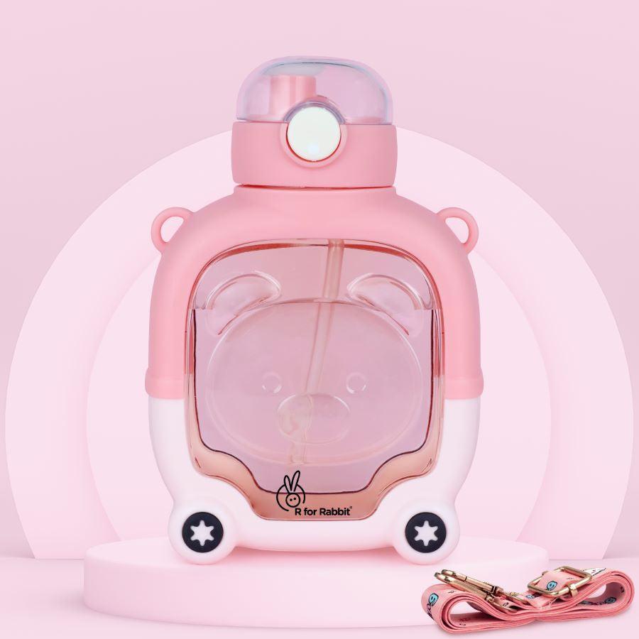 Tritan Baloo Straw Sipper Bottle 1000ml BPA free Tritan Material with Silicone Straw - Pink
