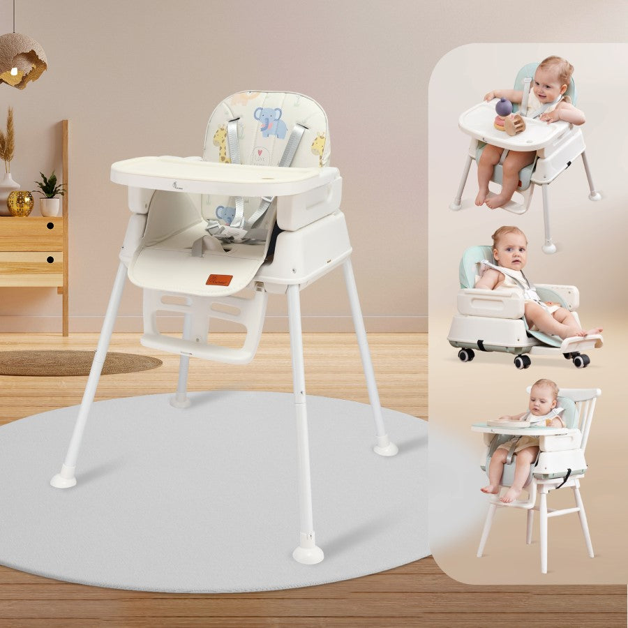 4-in-1 Convertible Truffle High Chair For Kids With Scratch Proof