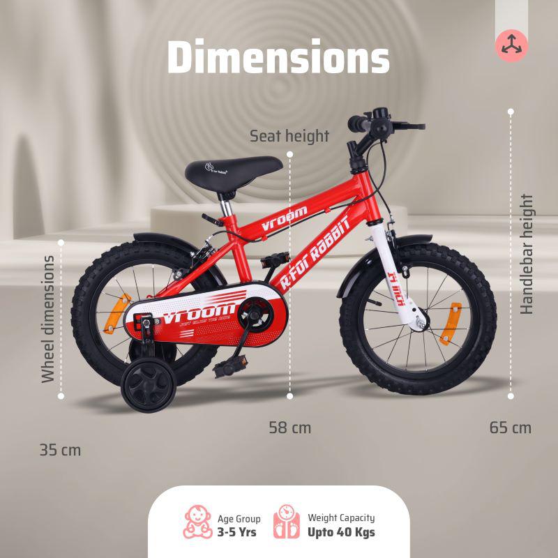 Vroom 14T Kids Bicycle with Easy 90% Installation - R For Rabbit