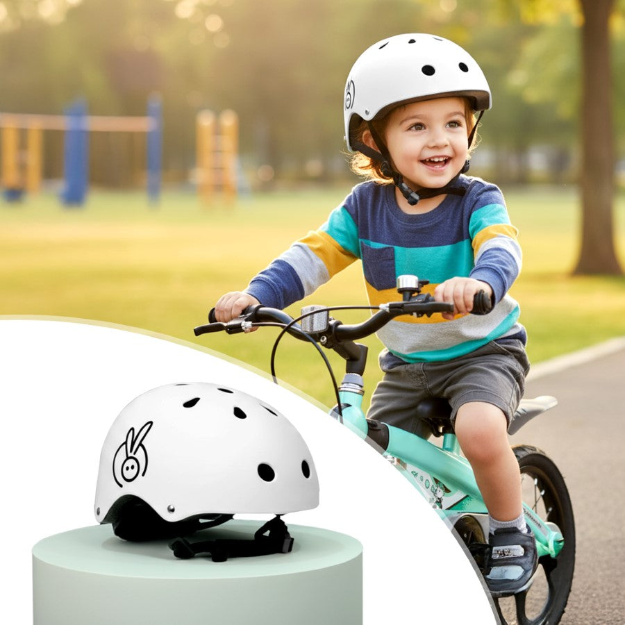 bike helmets and protection for kids Safe Play Kids Helmet (White) EN1078 Certified Ages 5-13