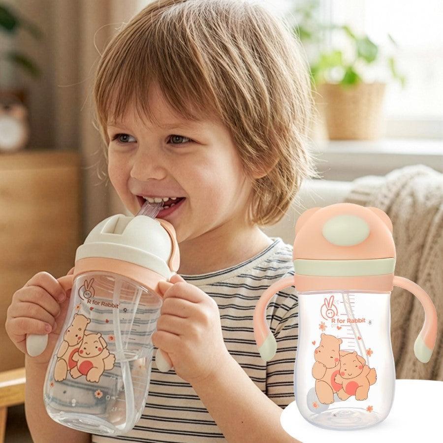 Hippo Straw Sipper Bottle For Babies 300ml - Yellow