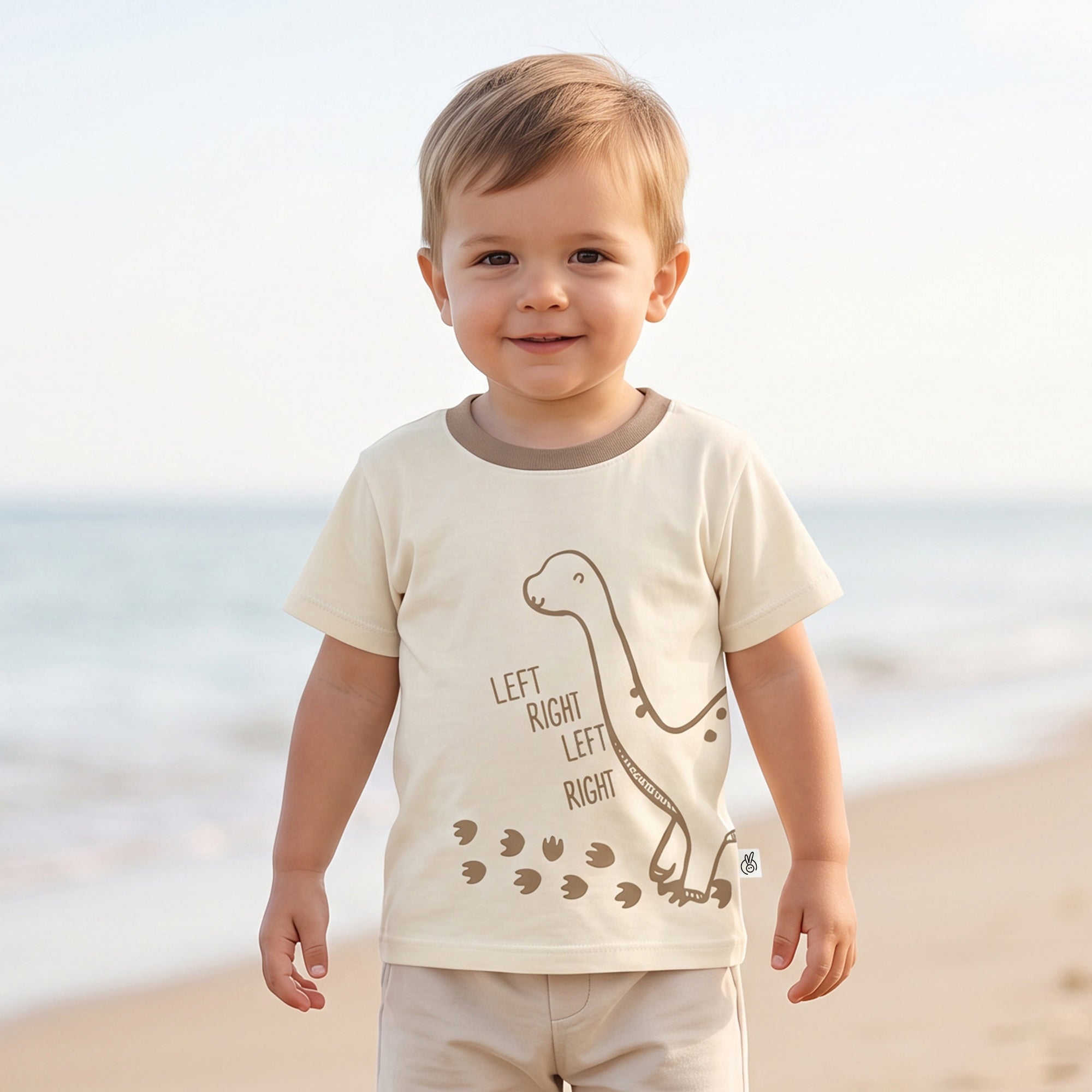 Cotton Single Jersey Half Sleeve T-Shirt Eggnog 2-4 Years