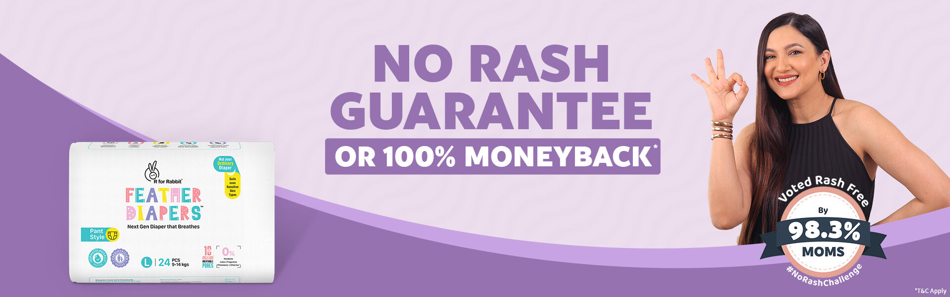 R for Rabbit Feather Diapers Money Back Guarantee