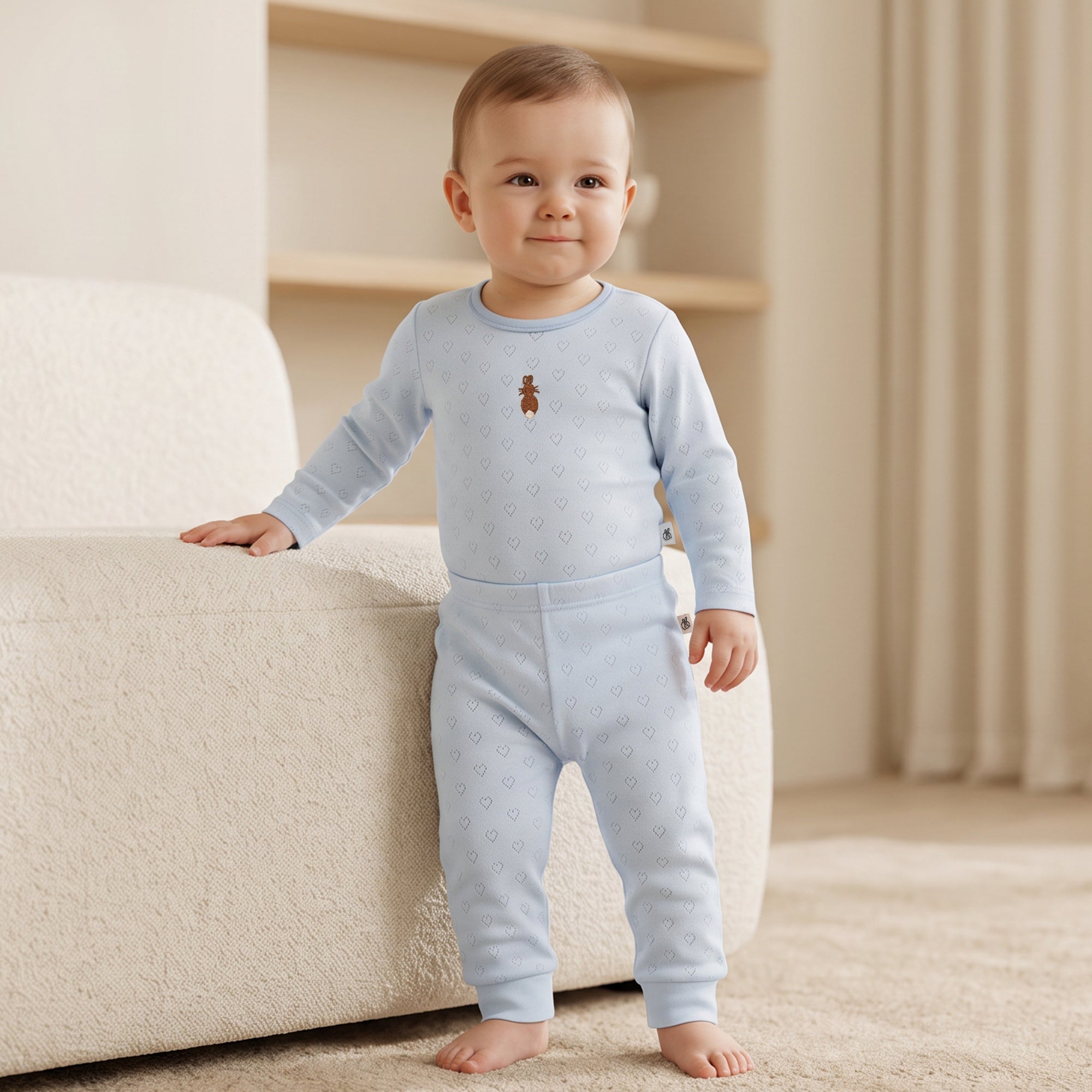 Pointelle Mushmellow Ice Melt Onesie Bottom Set