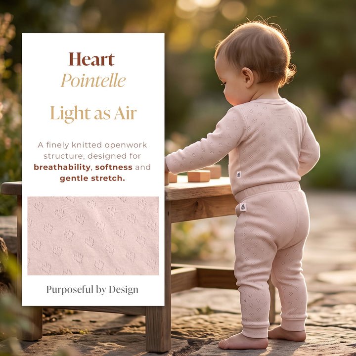 Mushmellow Peach Dust Pointelle Onesie Bottom 2-Piece Set