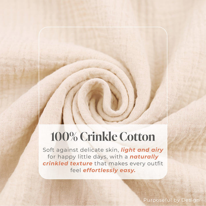 Pastelpops Off White Cotton Crinkle Wrapover Onesie