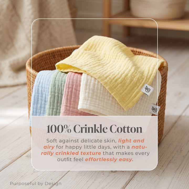 Pastelpops Multicolor Cotton Crinkle Wash Cloth Free Size (Design A)