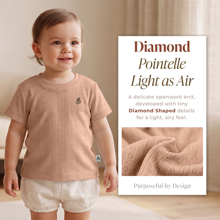 Mushmellow Woodsmoke Pointelle T-Shirt - 2-4 Years
