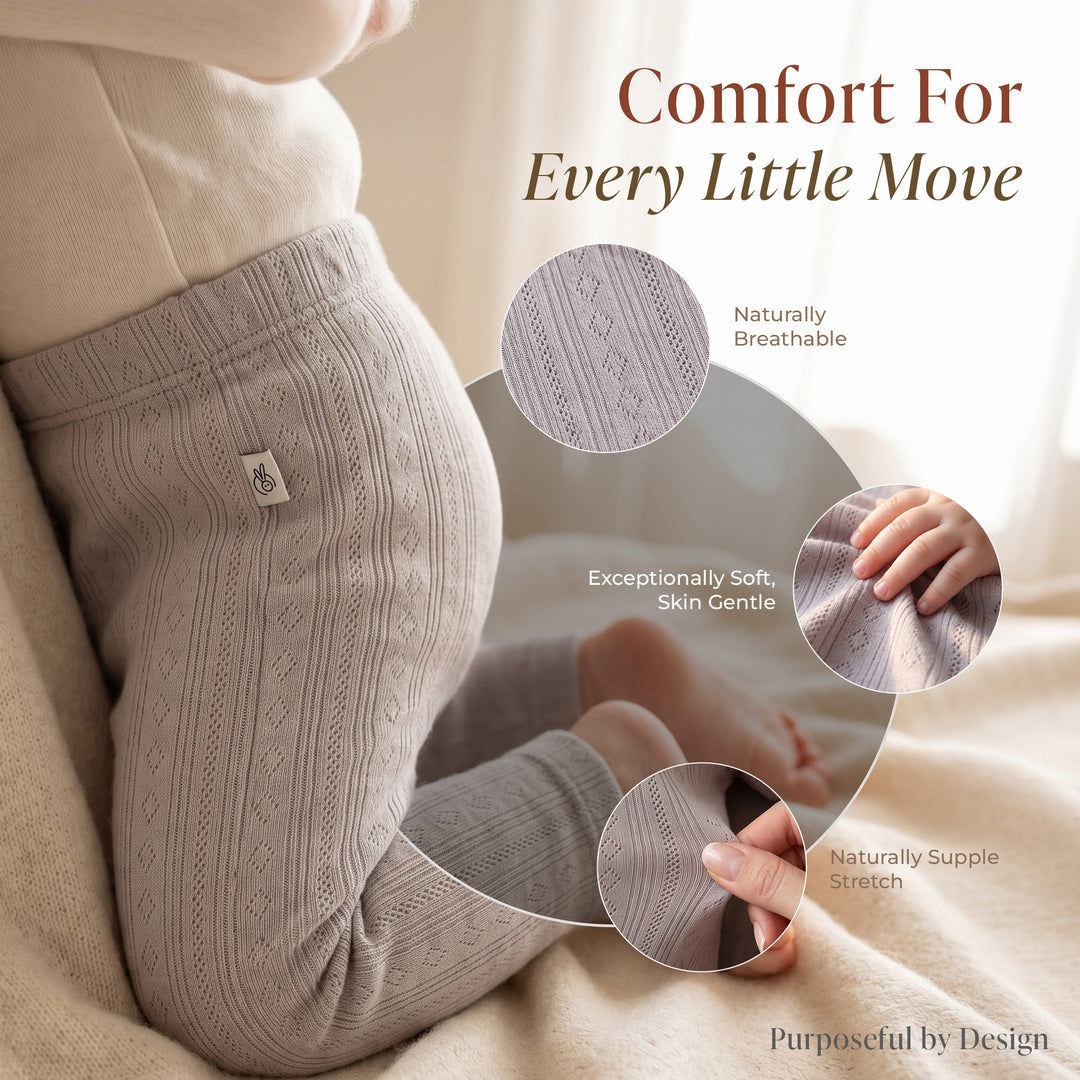 Mushmellow Light Grey Pointelle Legging