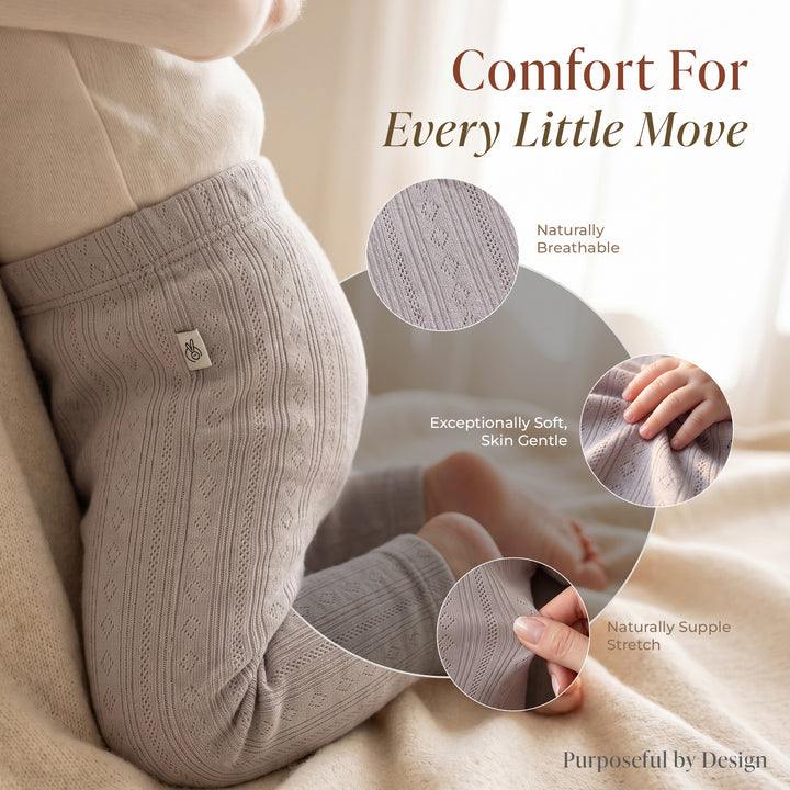 Mushmellow Light Grey Pointelle Legging