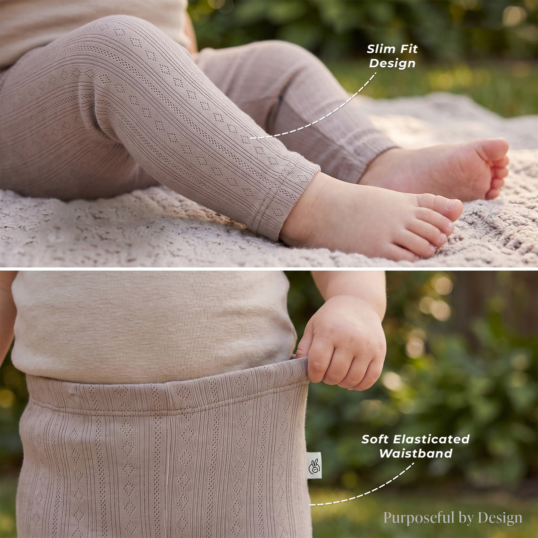 Mushmellow Light Grey Pointelle Legging