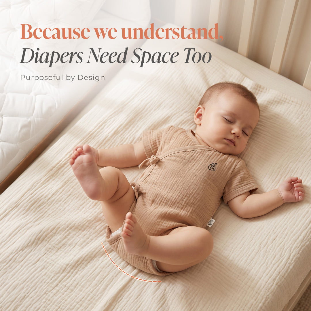 Pastelpops Beige Cotton Crinkle Wrapover Onesie