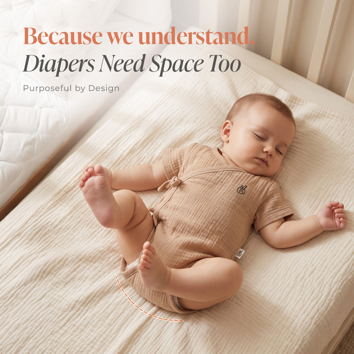 Pastelpops Beige Cotton Crinkle Wrapover Onesie