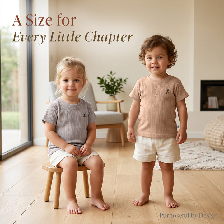 Mushmellow Light Grey Pointelle T-Shirt - 2-4 Years