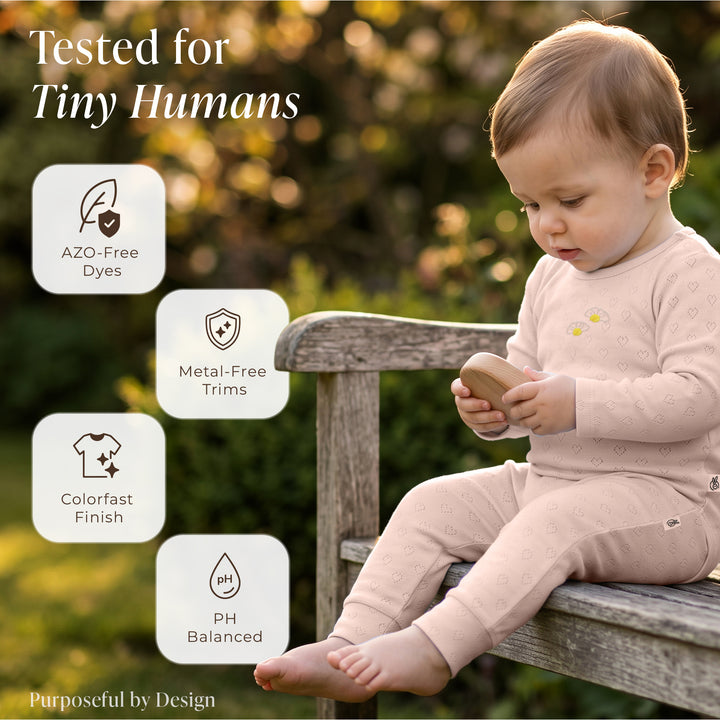 Pointelle Mushmellow Peach Dust Onesie Bottom Set