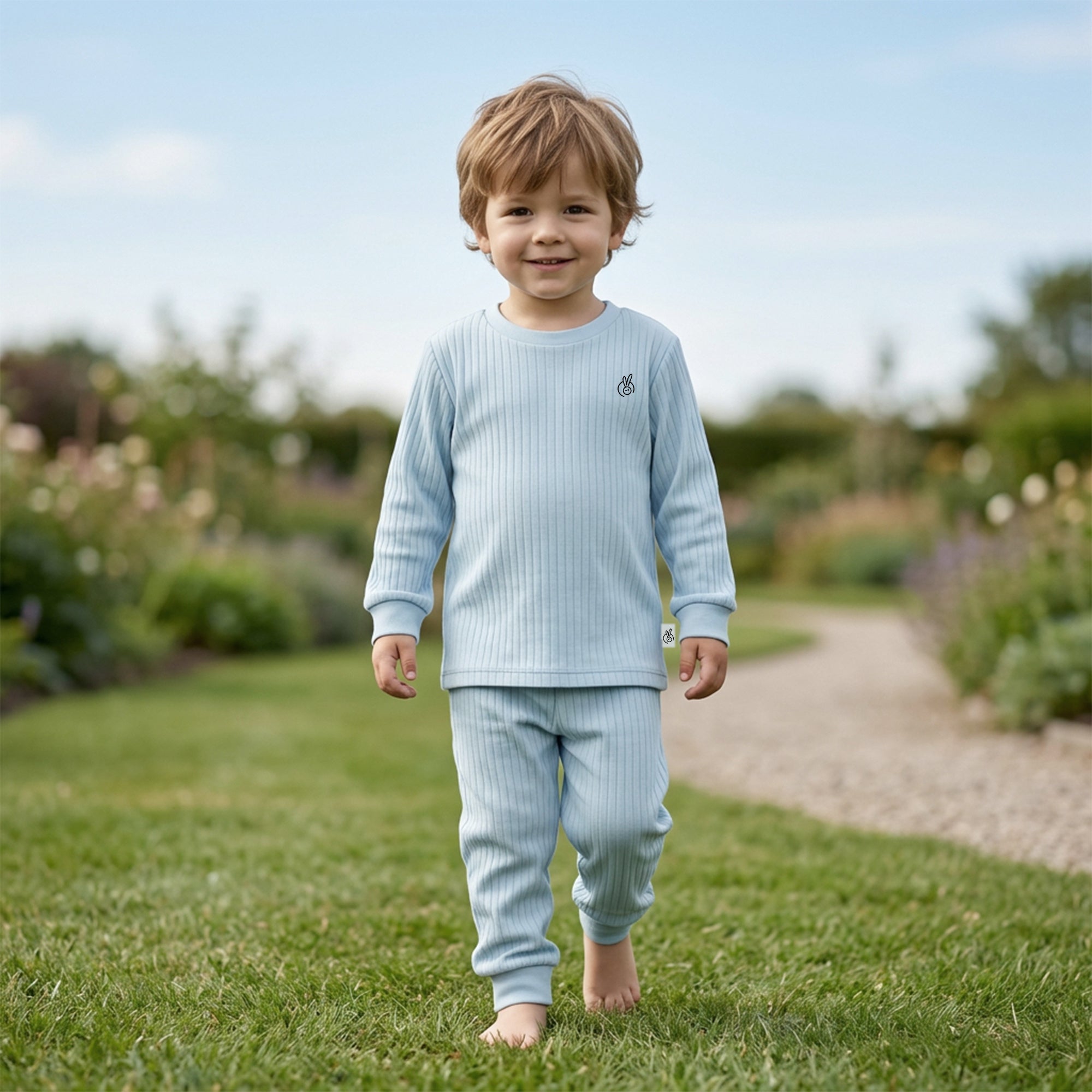 100% Cotton Mushmellow Top & Bottom Set Ballad Blue 2-4 Years