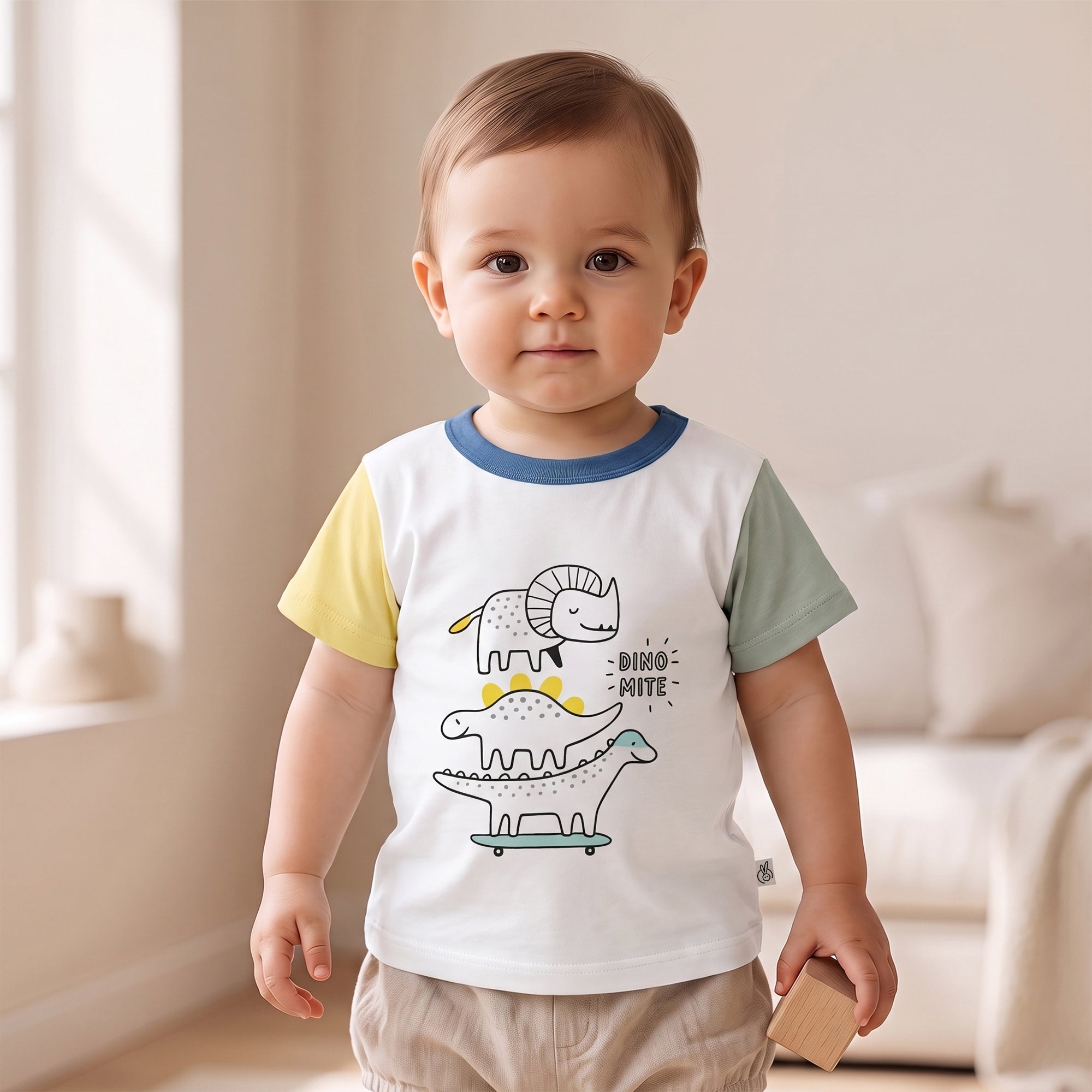 100% Cotton Single Jersey Pastelpops T-Shirt Multicolor 0-2 Years