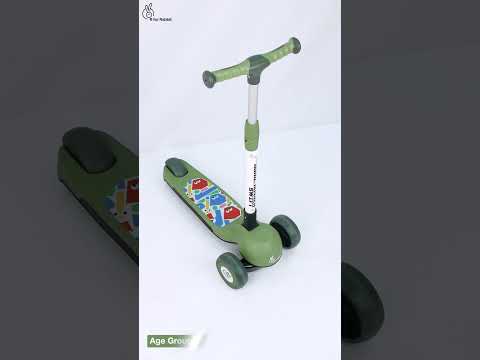 Road Runner Swift Kids Scooter - 3 Level Height Adjustable, Foldable, LED PU Wheels with Gravity Steering - Blue Orange