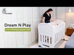 Dream N Play Baby Cot 2-in-1 Multipurpose Converted From Cot into a Rocking Cot