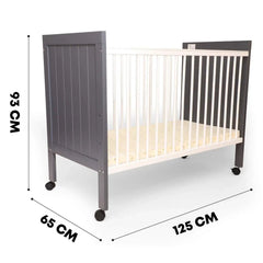 Wooden Crib Baby Cot With Mattress 3 Level Height Adjustment