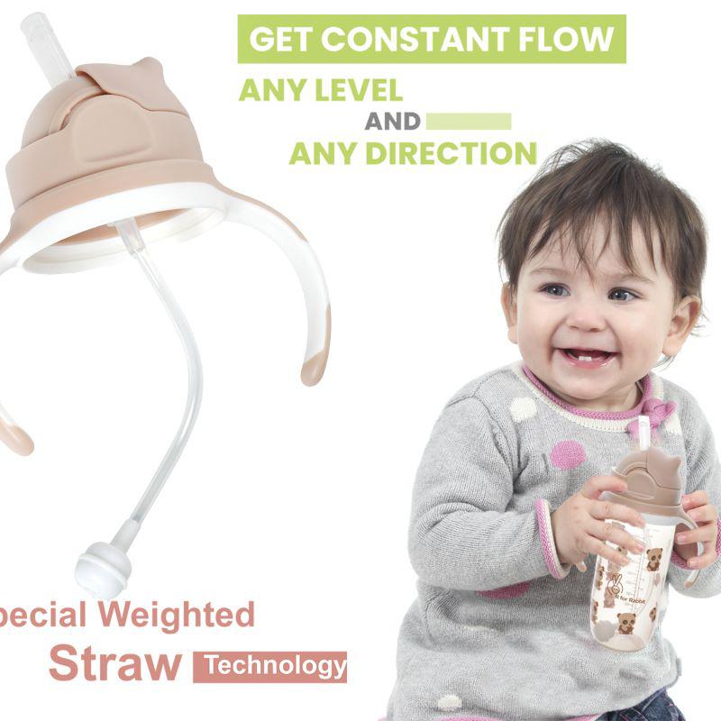 ALGO Straw Baby Sipper Bottle – 330ml BPA-Free with Dual Handles & Flip Cap (Yellow) main image 0