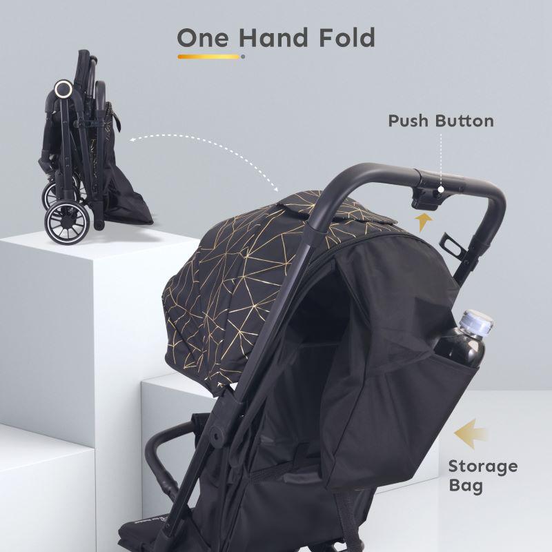 Pocket Air Black Lightweight Travel Friendly Stroller